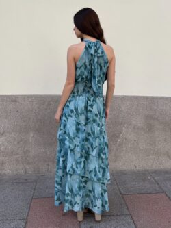 Vestido Largo Halter Volantes Posidonia - Imagen 4