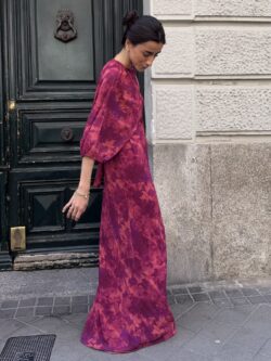 Vestido Palabra de Honor Coral Frambuesa - Imagen 4