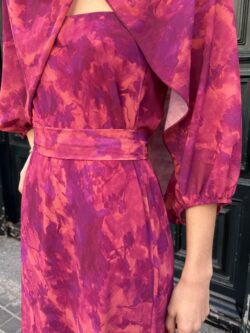 Vestido Palabra de Honor Coral Frambuesa - Imagen 6