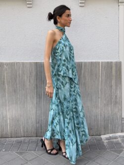 Falda Midi Arilo Alga Marina Asimétrica - Imagen 4