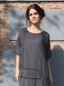 Blusa Gris Humo de Seda