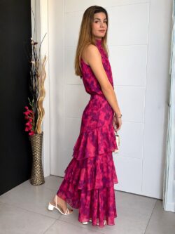 Blusa Halter Coral Frambuesa - Imagen 2