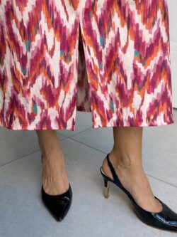 Vestido Estampado Frambuesa y Teja - Imagen 6