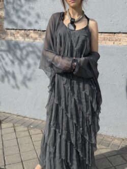 Chaqueta Ligera de Seda Gris Perla - Imagen 3