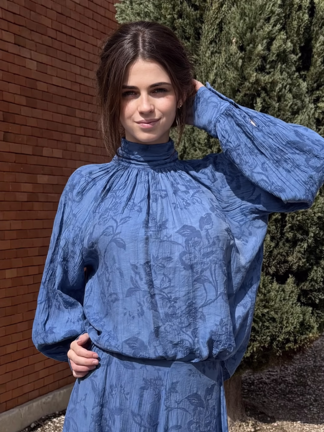 Blusa Arándano Bordada Lazo