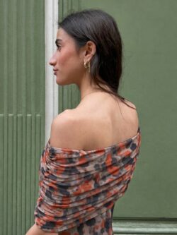 Vestido Largo Canela Escote Bardot - Imagen 2