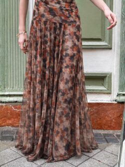 Vestido Largo Canela Escote Bardot - Imagen 5