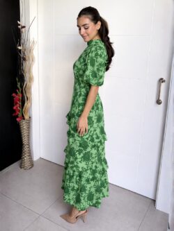 Vestido Midi Escote Gota Estampado Laurel - Imagen 3