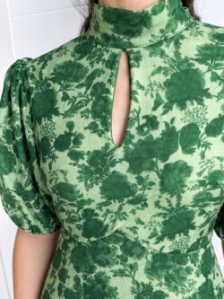 Vestido Midi Escote Gota Estampado Laurel - Imagen 2