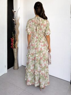 Vestido Midi Escote Gota Estampado Lima - Imagen 4