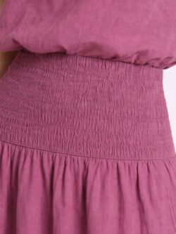 Falda de Lino Essenza Rosa Empolvado - Imagen 3