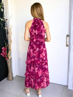 Vestido Largo Halter Gosella Acuarela - Imagen 5
