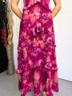 Vestido Largo Halter Gosella Acuarela - Imagen 6
