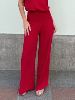 Pantalón de Lino Essenza Rojo - Imagen 2