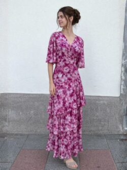 Vestido Largo Frambuesa Nube
