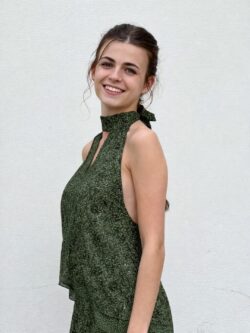 Blusa Oliva Halter Estampada