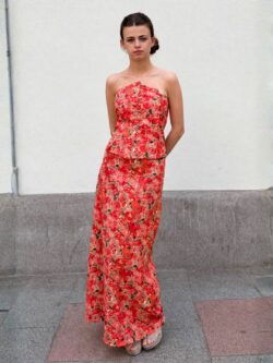 Falda Midi Amapola Estampada