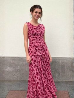 Falda Larga Acqua Rosa Velato