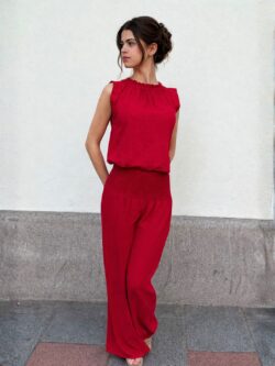 Pantalón de Lino Essenza Rojo