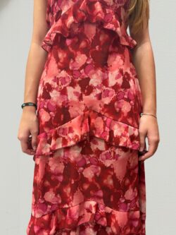 Vestido Midi Halter Clavel Rojo - Imagen 3