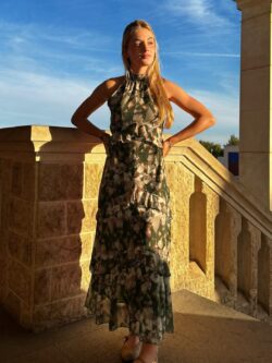 Vestido Midi Halter Clavel Bosco