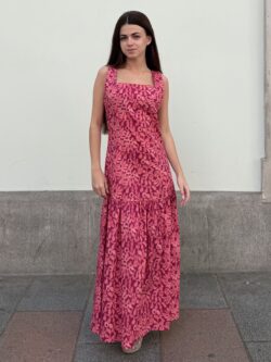 Vestido Midi Estampado Hibisco