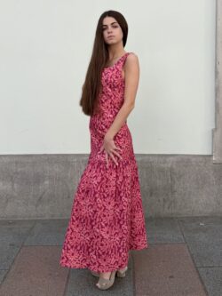 Vestido Midi Estampado Hibisco - Imagen 5