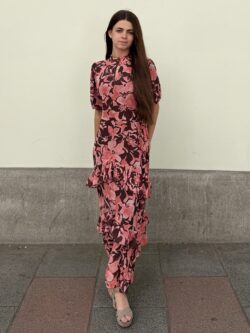 Vestido Largo Goccia Rosa Empolvado - Imagen 5