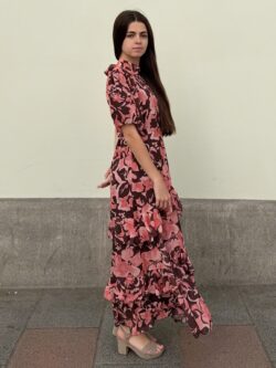 Vestido Largo Goccia Rosa Empolvado - Imagen 6