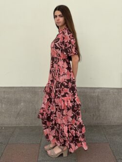 Vestido Largo Goccia Rosa Empolvado - Imagen 8