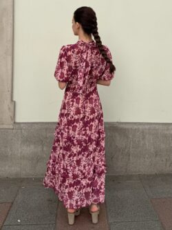 Vestido Midi Escote Gota Estampado Buganvilla - Imagen 5