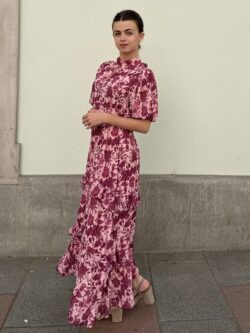 Vestido Midi Escote Gota Estampado Buganvilla - Imagen 6