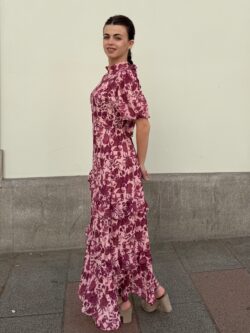 Vestido Midi Escote Gota Estampado Buganvilla - Imagen 3