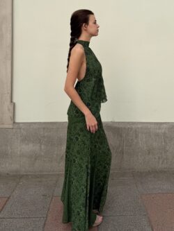 Falda Larga Oliva Fluida - Imagen 3