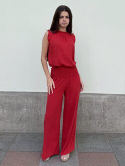 Pantalón de Lino Essenza Rojo - Imagen 6
