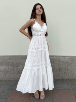 Vestido Midi Encaje Marfil - Imagen 6