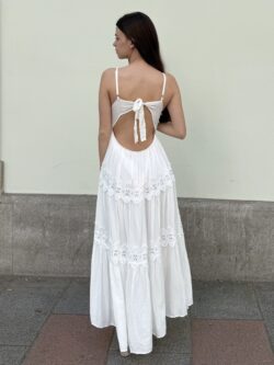 Vestido Midi Encaje Marfil - Imagen 5