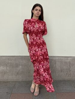 Vestido Midi Escote Gota Estampado Pasión