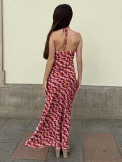 Vestido Largo Zigzag Coral - Imagen 3