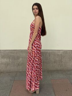 Vestido Largo Zigzag Coral - Imagen 6