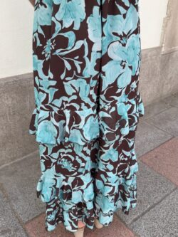 Vestido Largo Goccia Turquesa Empolvado - Imagen 4