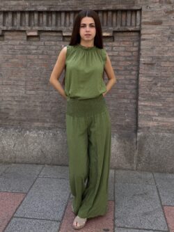 Pantalón de Lino Essenza Verde Caqui