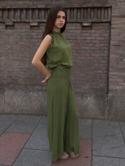 Pantalón de Lino Essenza Verde Caqui - Imagen 3