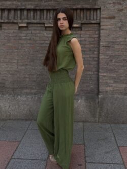 Pantalón de Lino Essenza Verde Caqui - Imagen 5