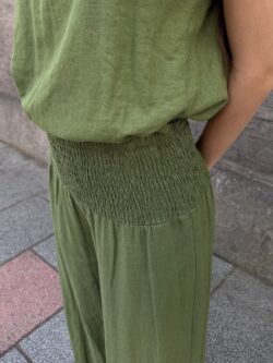 Pantalón de Lino Essenza Verde Caqui - Imagen 2