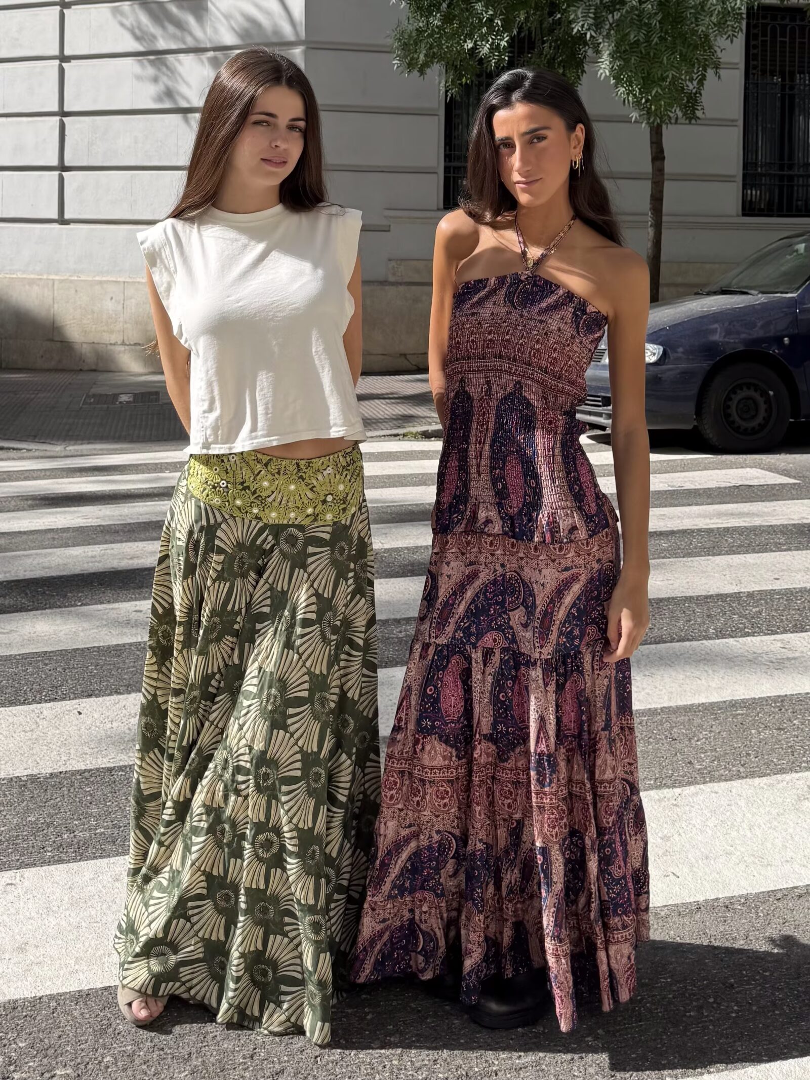 Vestido Largo Bandeau Paisley Vino