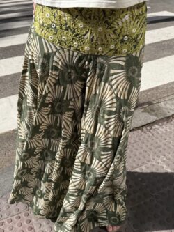 Pantalón Ancho Midi Oliva Estampado - Imagen 2