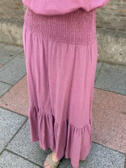 Falda de Lino Essenza Rosa Empolvado - Imagen 2