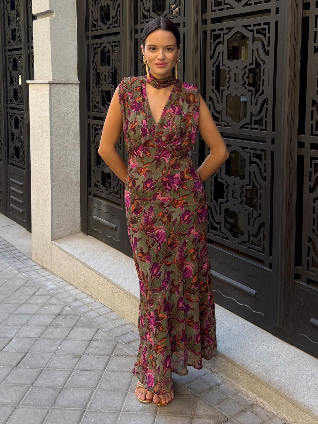 Vestido Venezia Oliva Notturno