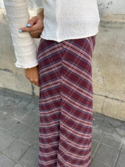 Falda Oxford Rayas Burdeos - Imagen 3
